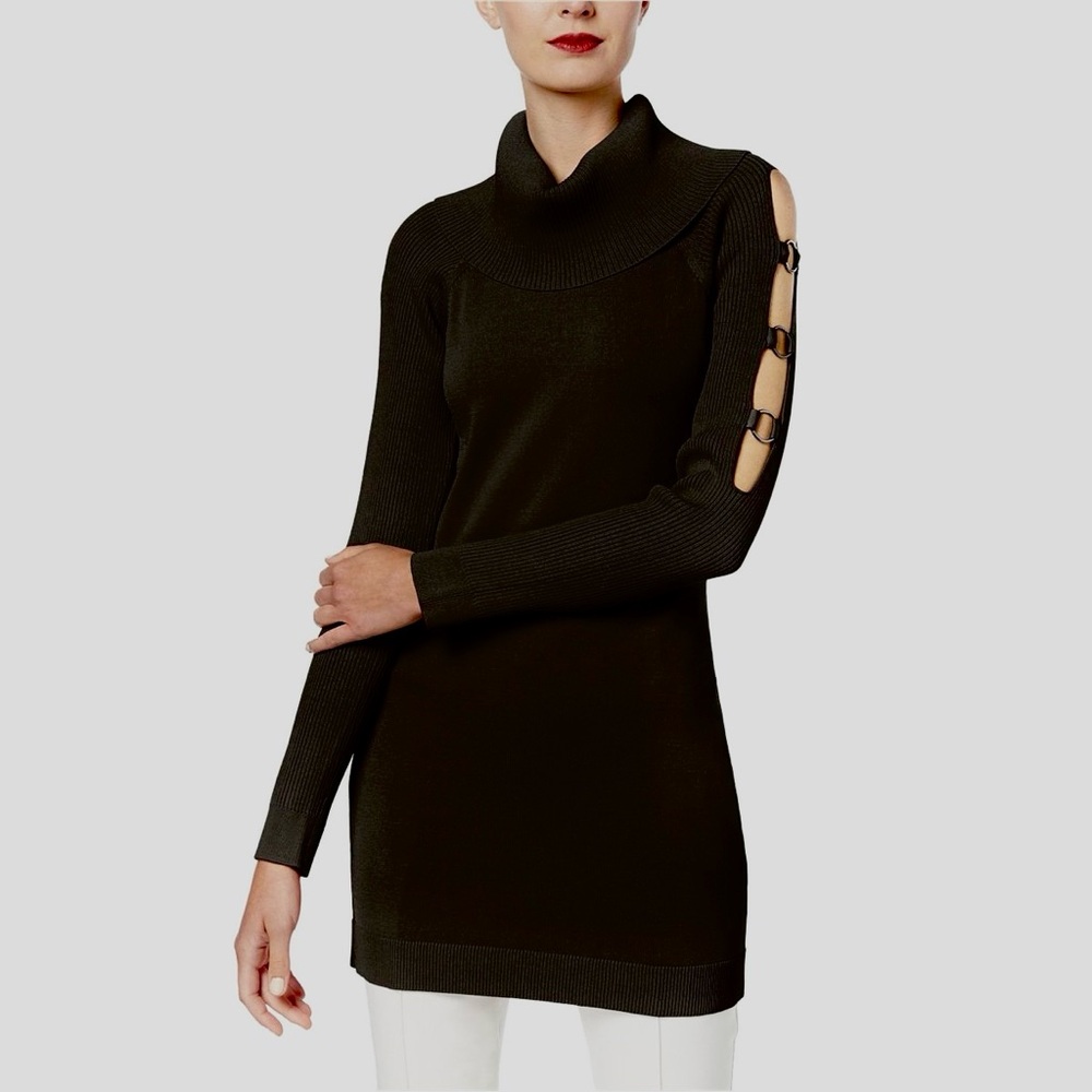 I.N.C International Concepts Womens Cut Out Tunic Sweater